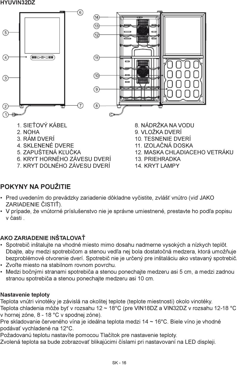 KRYT LAMPY POKYNY NA POUŽITIE Pred uvedením do prevádzky zariadenie dôkladne vyčistite, zvlášť vnútro (viď JAKO ZARIADENIE ČISTIŤ).