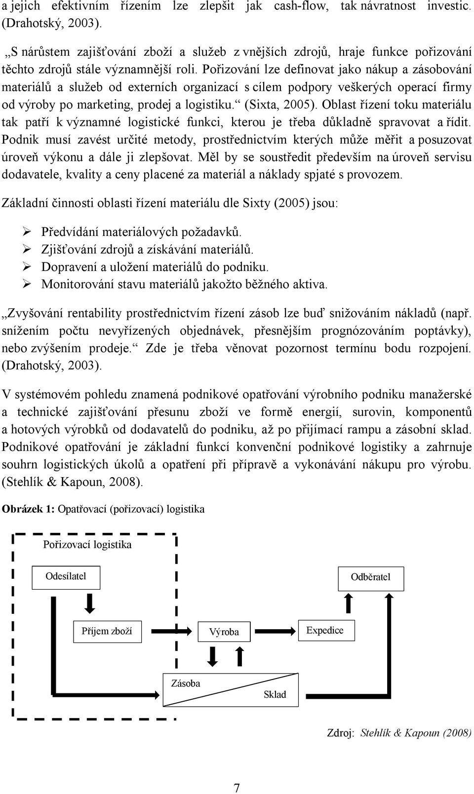 Pořizování lze definovat jako nákup a zásobování materiálů a služeb od externích organizací s cílem podpory veškerých operací firmy od výroby po marketing, prodej a logistiku. (Sixta, 2005).