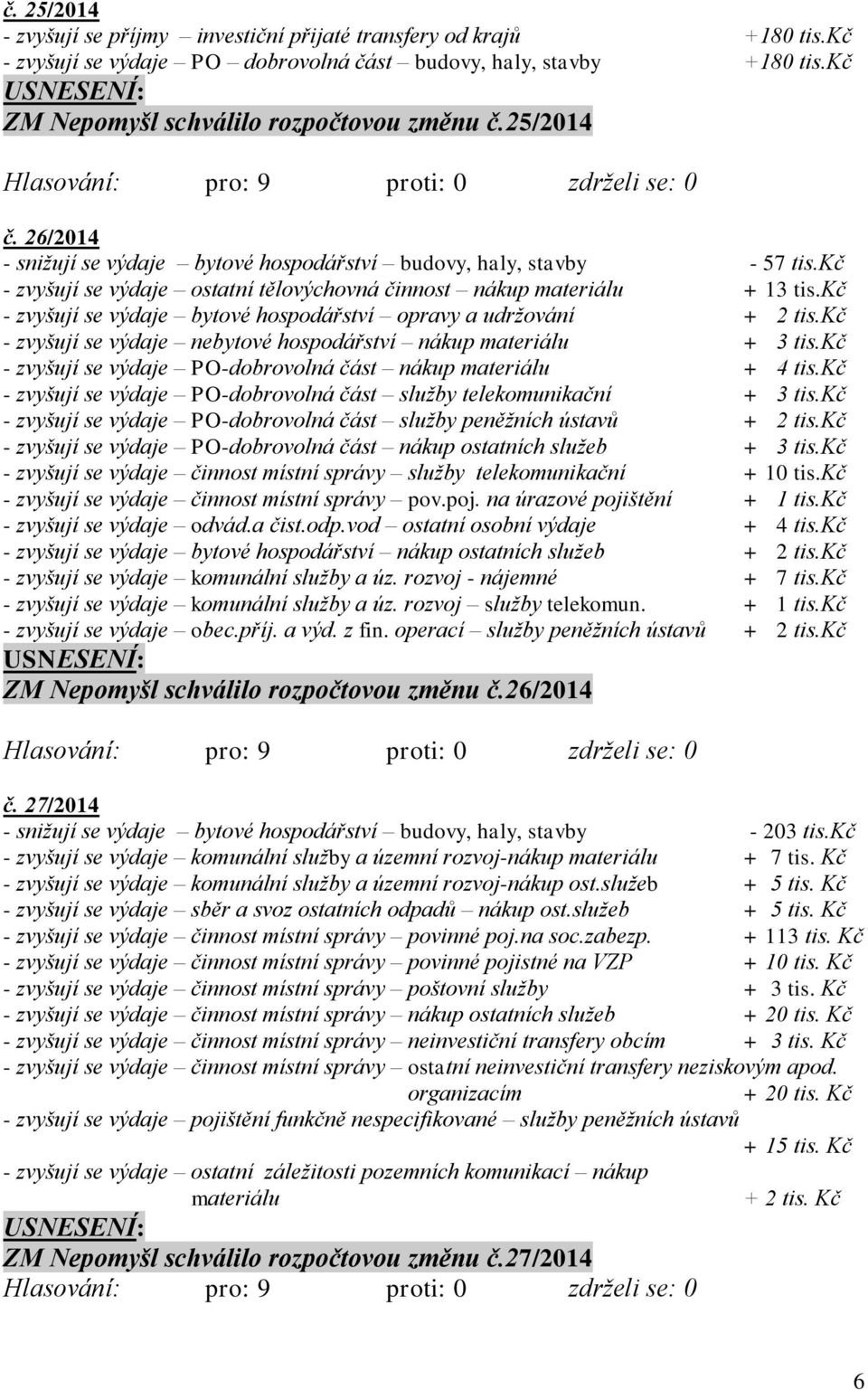 kč - zvyšují se výdaje bytové hospodářství opravy a udržování + 2 tis.kč - zvyšují se výdaje nebytové hospodářství nákup materiálu + 3 tis.