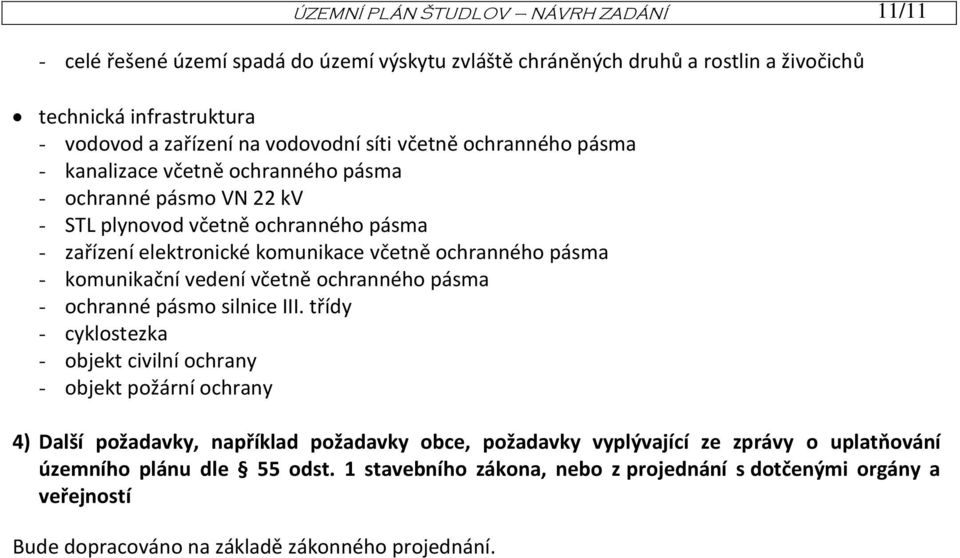 - komunikační vedení včetně ochranného pásma - ochranné pásmo silnice III.