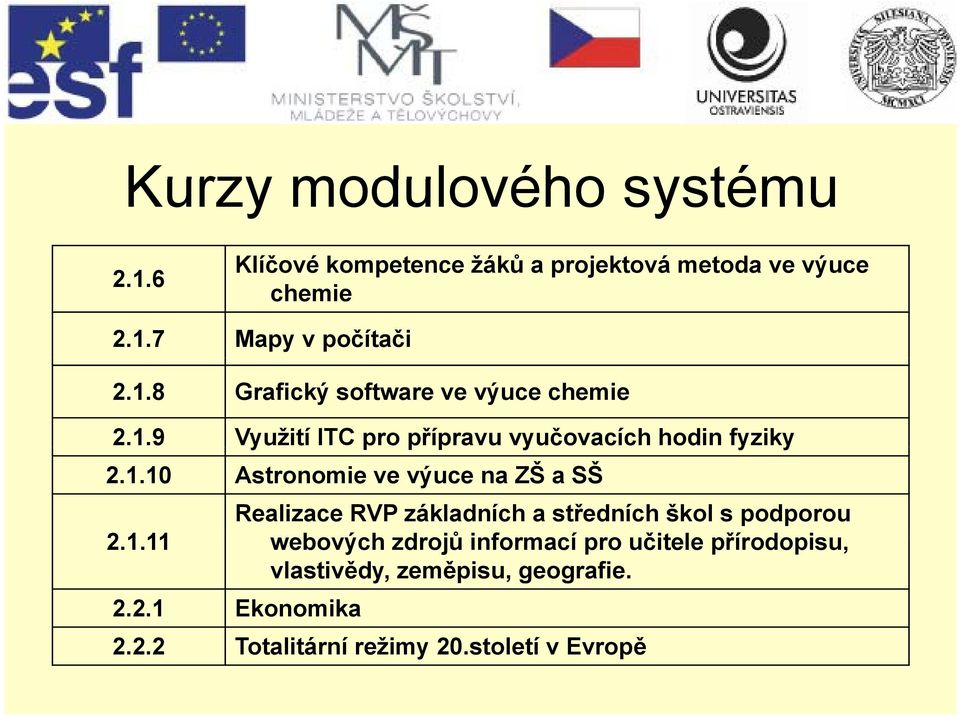 1.11 webových zdrojů informací pro učitele přírodopisu, vlastivědy, zeměpisu, geografie. 2.2.1 Ekonomika 2.2.2 Totalitární režimy 20.