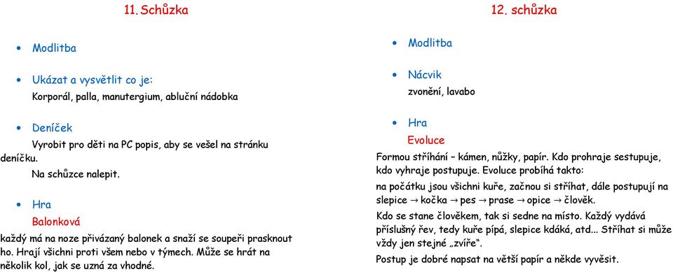 Nácvik zvonění, lavabo Evoluce Formou stříhání kámen, nůžky, papír. Kdo prohraje sestupuje, kdo vyhraje postupuje.