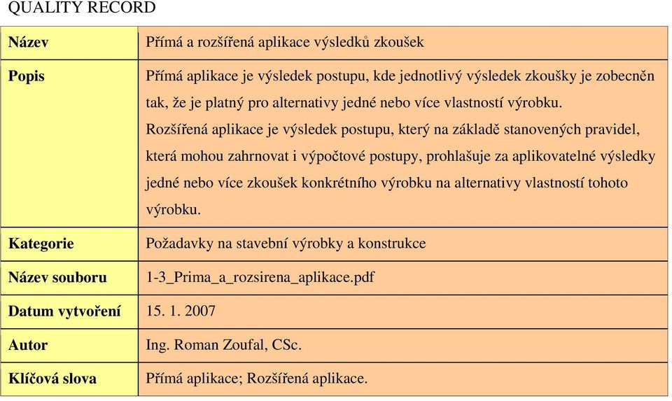 Rozšířená aplikace je výsledek postupu, který na základě stanovených pravidel, která mohou zahrnovat i výpočtové postupy, prohlašuje za aplikovatelné výsledky jedné