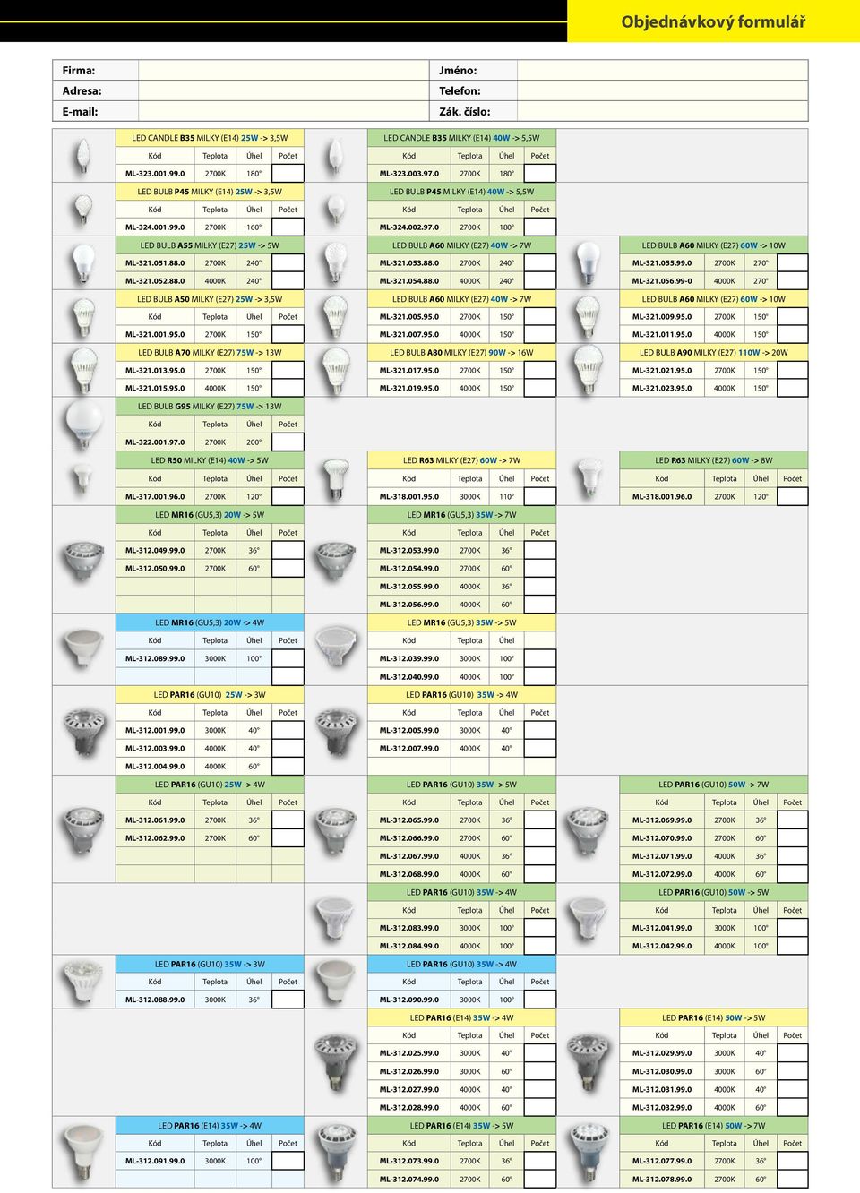 24 ML-321.53.88. 24 ML-321.55.99. 27 ML-321.52.88. 24 ML-321.54.88. 24 ML-321.56.99-27 BULB A5 MILKY () -> 3,5W BULB A MILKY () 4W -> 7W BULB A MILKY () W -> 1W Úhel Počet ML-321.5.95. ML-321.9.95. ML-321.1.95. ML-321.7.95. ML-321.11.