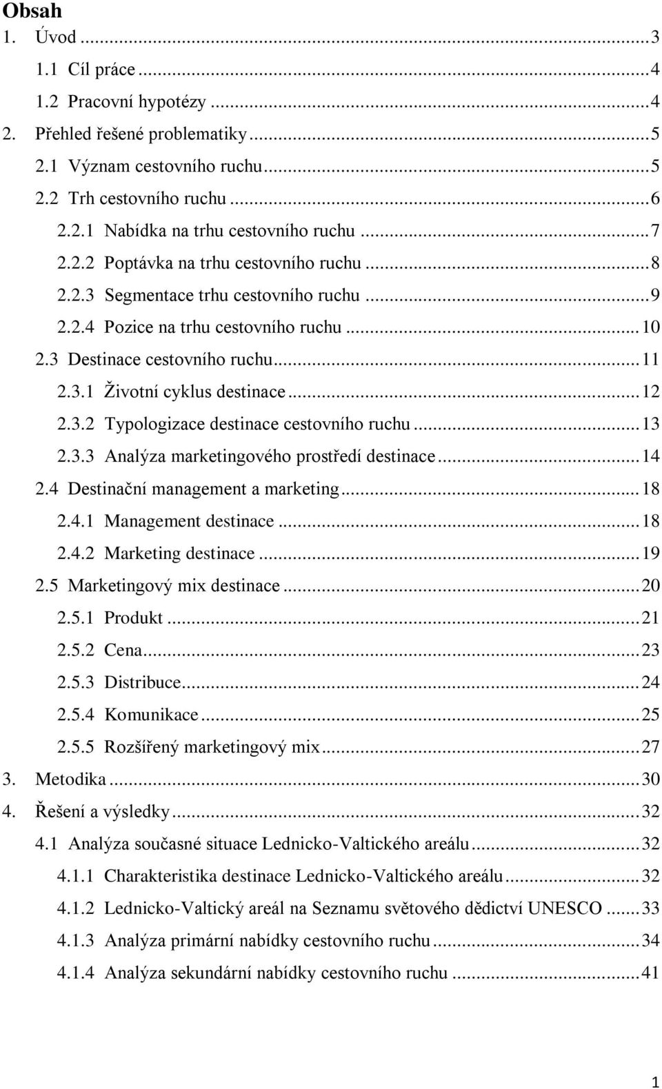 .. 12 2.3.2 Typologizace destinace cestovního ruchu... 13 2.3.3 Analýza marketingového prostředí destinace... 14 2.4 Destinační management a marketing... 18 2.4.1 Management destinace... 18 2.4.2 Marketing destinace.