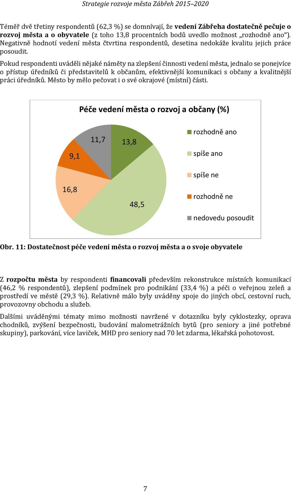 Pokud respondenti uváděli nějaké náměty na zlepšení činnosti vedení města, jednalo se ponejvíce o přístup úředníků či představitelů k občanům, efektivnější komunikaci s občany a kvalitnější práci