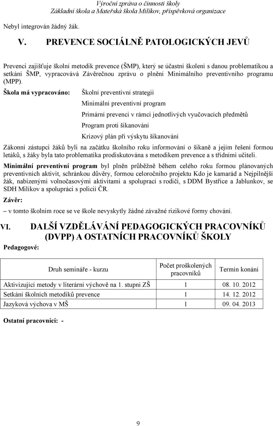 preventivního programu (MPP).