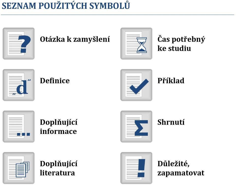 Definice Příklad Doplňující informace