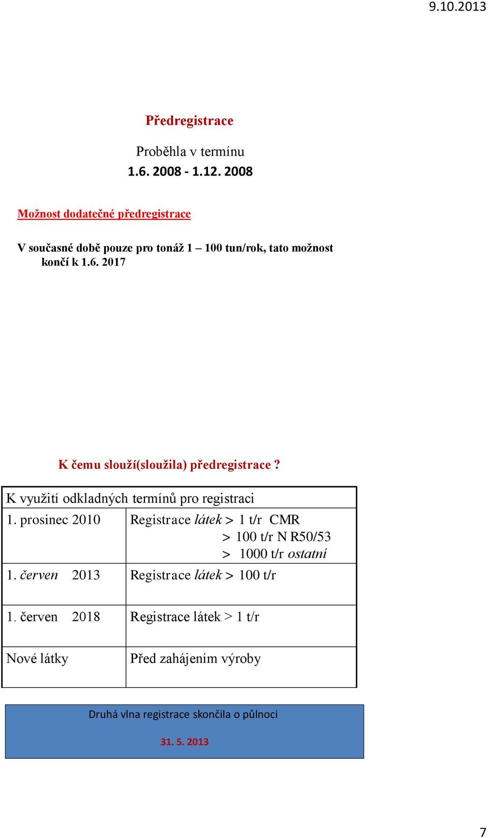 2017 K čemu slouží(sloužila) předregistrace? K využití odkladných termínů pro registraci 1.