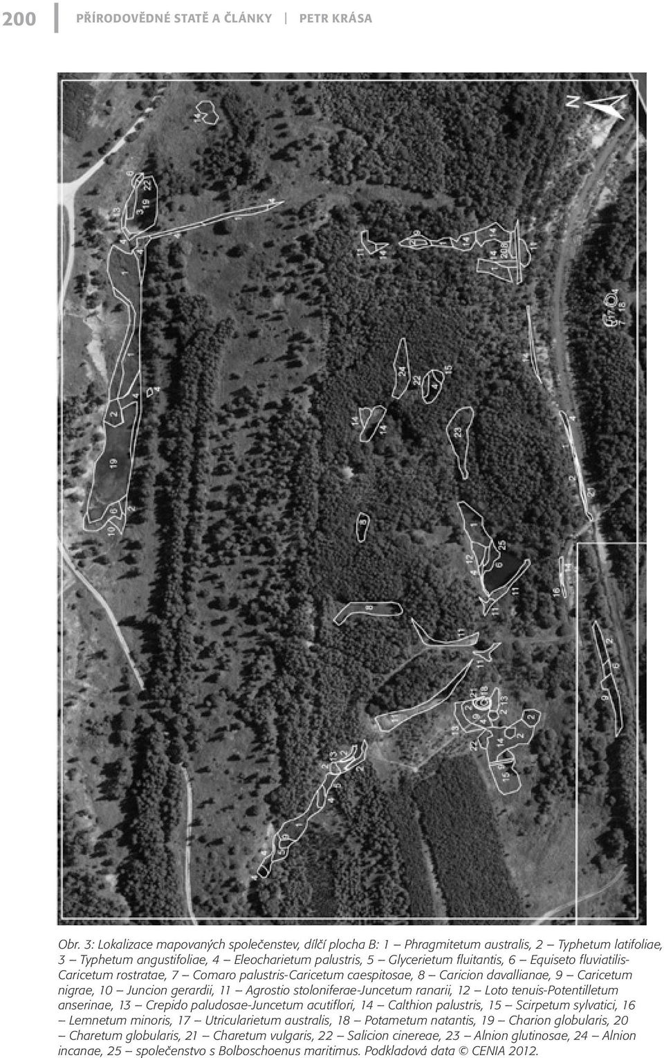 fluviatilis- Caricetum rostratae, 7 Comaro palustris-caricetum caespitosae, 8 Caricion davallianae, 9 Caricetum nigrae, 10 Juncion gerardii, 11 Agrostio stoloniferae-juncetum ranarii, 12 Loto