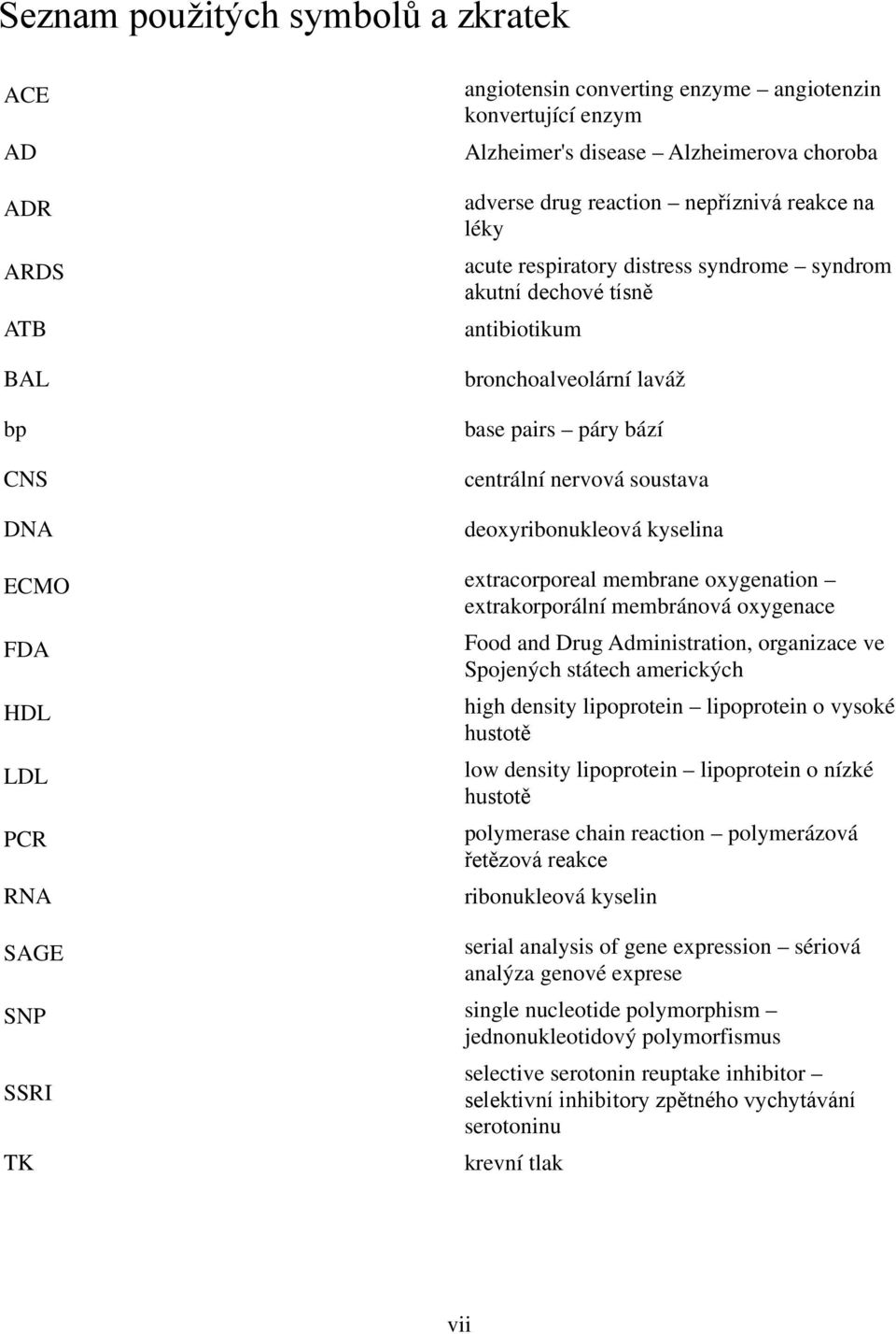 kyselina ECMO extracorporeal membrane oxygenation extrakorporální membránová oxygenace FDA HDL LDL PCR RNA SAGE Food and Drug Administration, organizace ve Spojených státech amerických high density