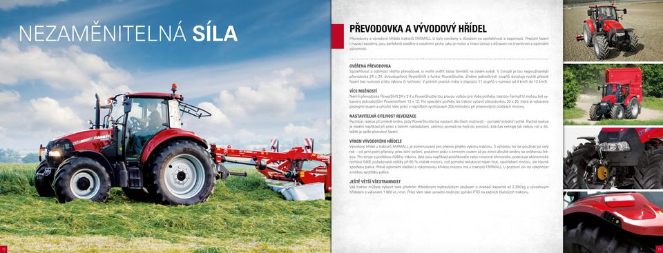 OVĚŘENÁ PŘEVODOVKA Spolehlivost a odolnost těchto převodovek si mohli ověřit tisíce farmářů na celém světě.