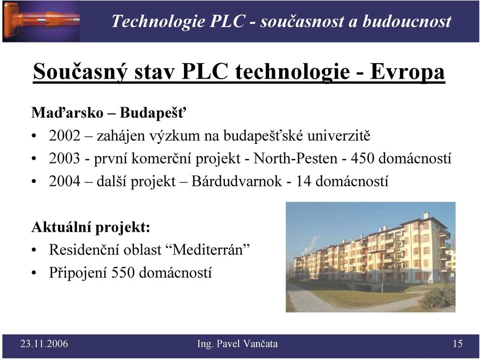 domácností 2004 další projekt Bárdudvarnok - 14 domácností Aktuální projekt: