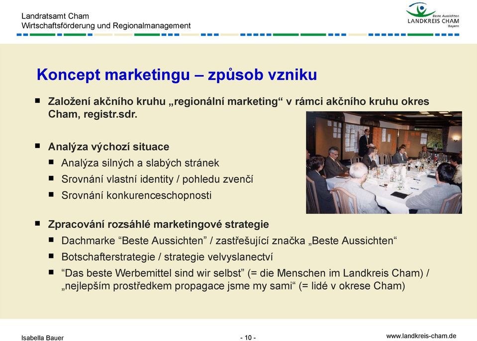 Zpracování rozsáhlé marketingové strategie Dachmarke Beste Aussichten / zastřešující značka Beste Aussichten Botschafterstrategie /