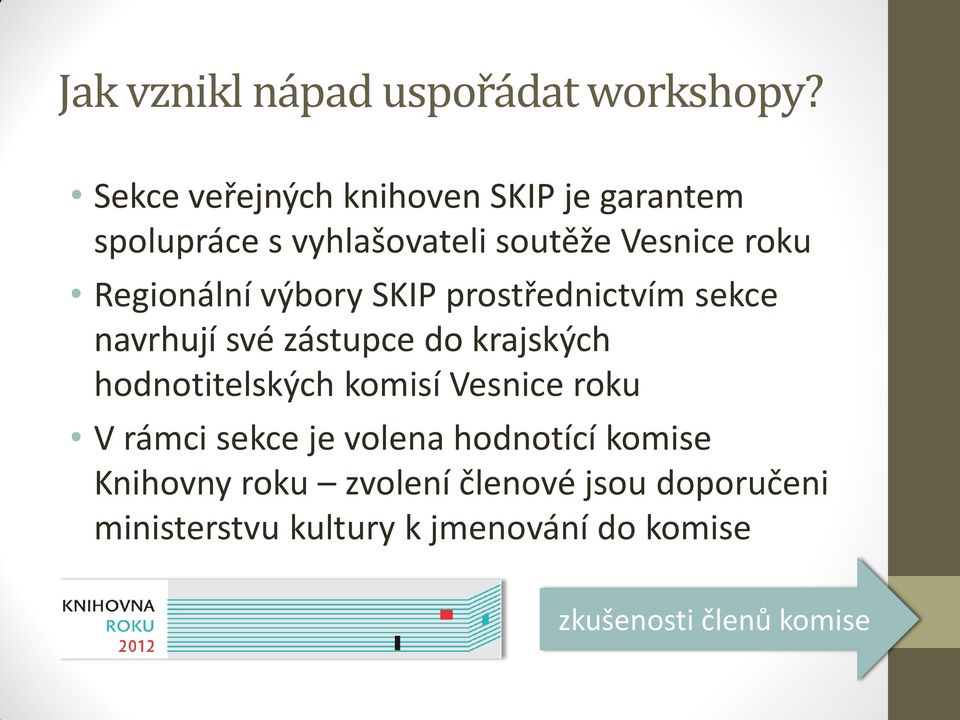 Regionální výbory SKIP prostřednictvím sekce navrhují své zástupce do krajských hodnotitelských