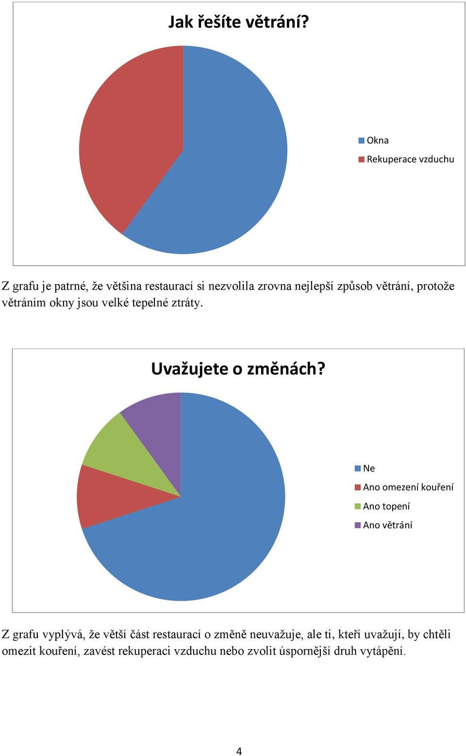 větrání, protože větráním okny jsou velké tepelné ztráty. Uvažujete o změnách?