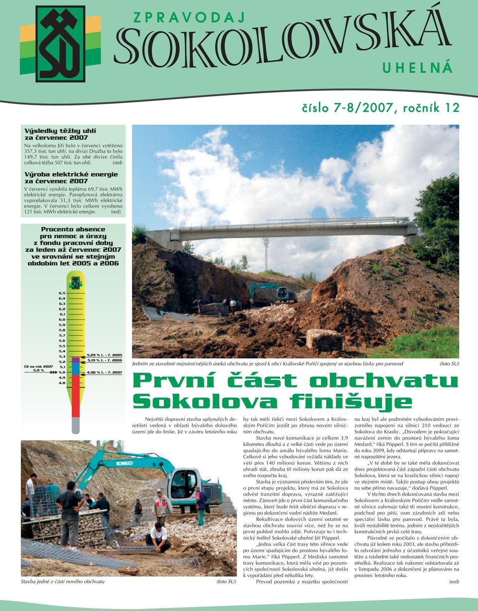 Paroplynová elektrárna vyprodukovala 51,3 tisíc MWh elektrické energie. V ãervenci bylo celkem vyrobeno 121 tisíc MWh elektrické energie.