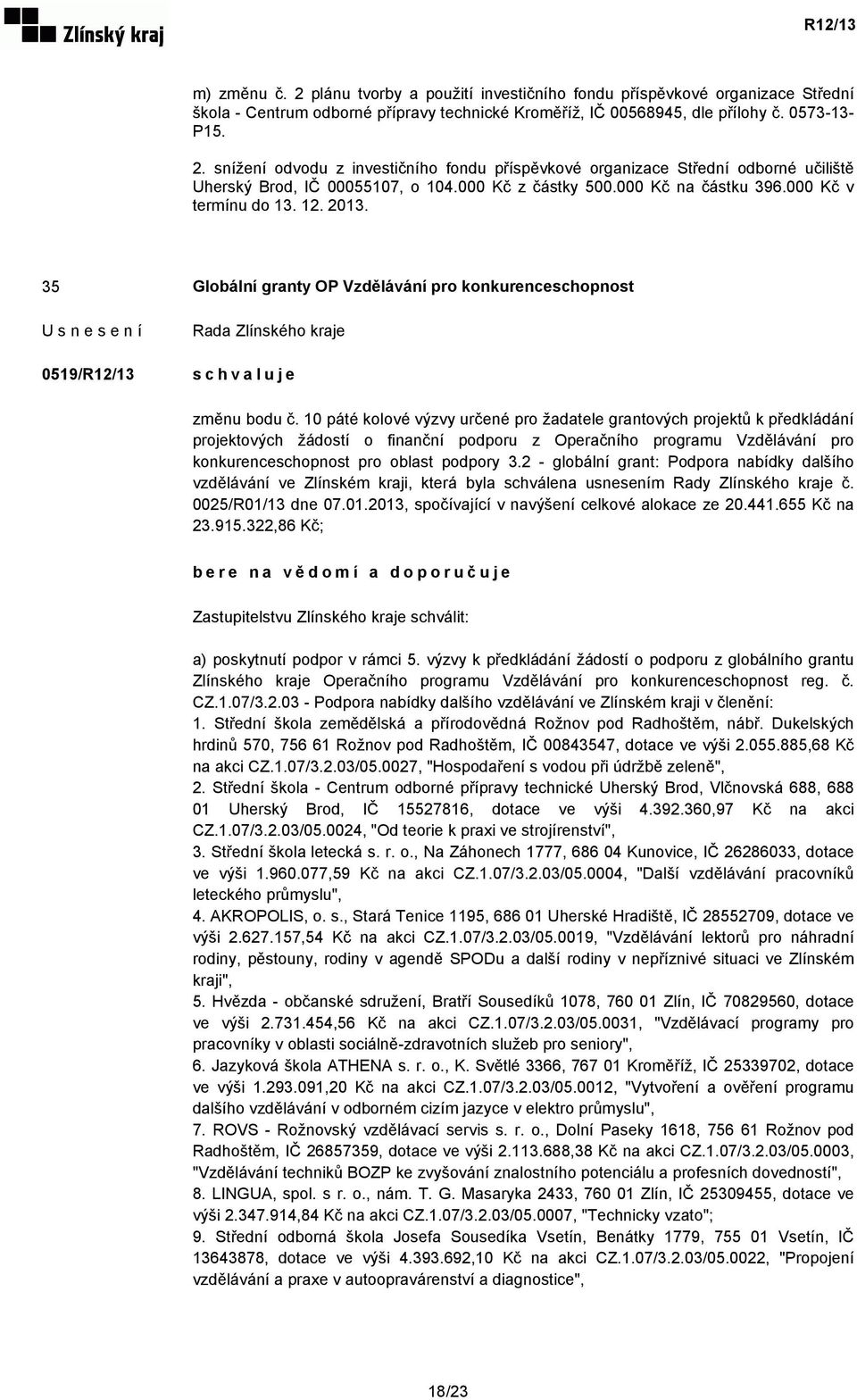 10 páté kolové výzvy určené pro žadatele grantových projektů k předkládání projektových žádostí o finanční podporu z Operačního programu Vzdělávání pro konkurenceschopnost pro oblast podpory 3.