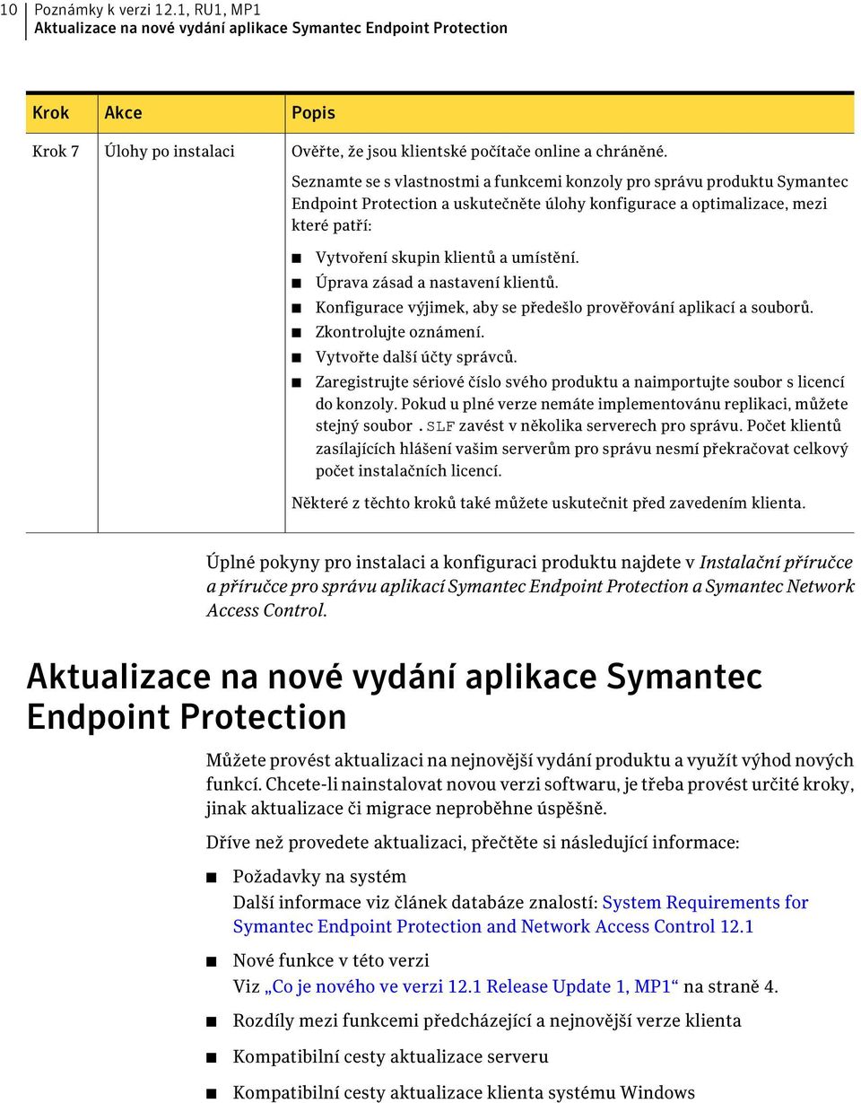 Úprava zásad a nastavení klientů. Konfigurace výjimek, aby se předešlo prověřování aplikací a souborů. Zkontrolujte oznámení. Vytvořte další účty správců.