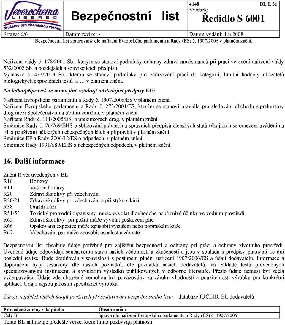 , kterou se stanoví podmínky pro zařazování prací do kategorií, limitní hodnoty ukazatelů biologických expozičních testů a v platném znění.