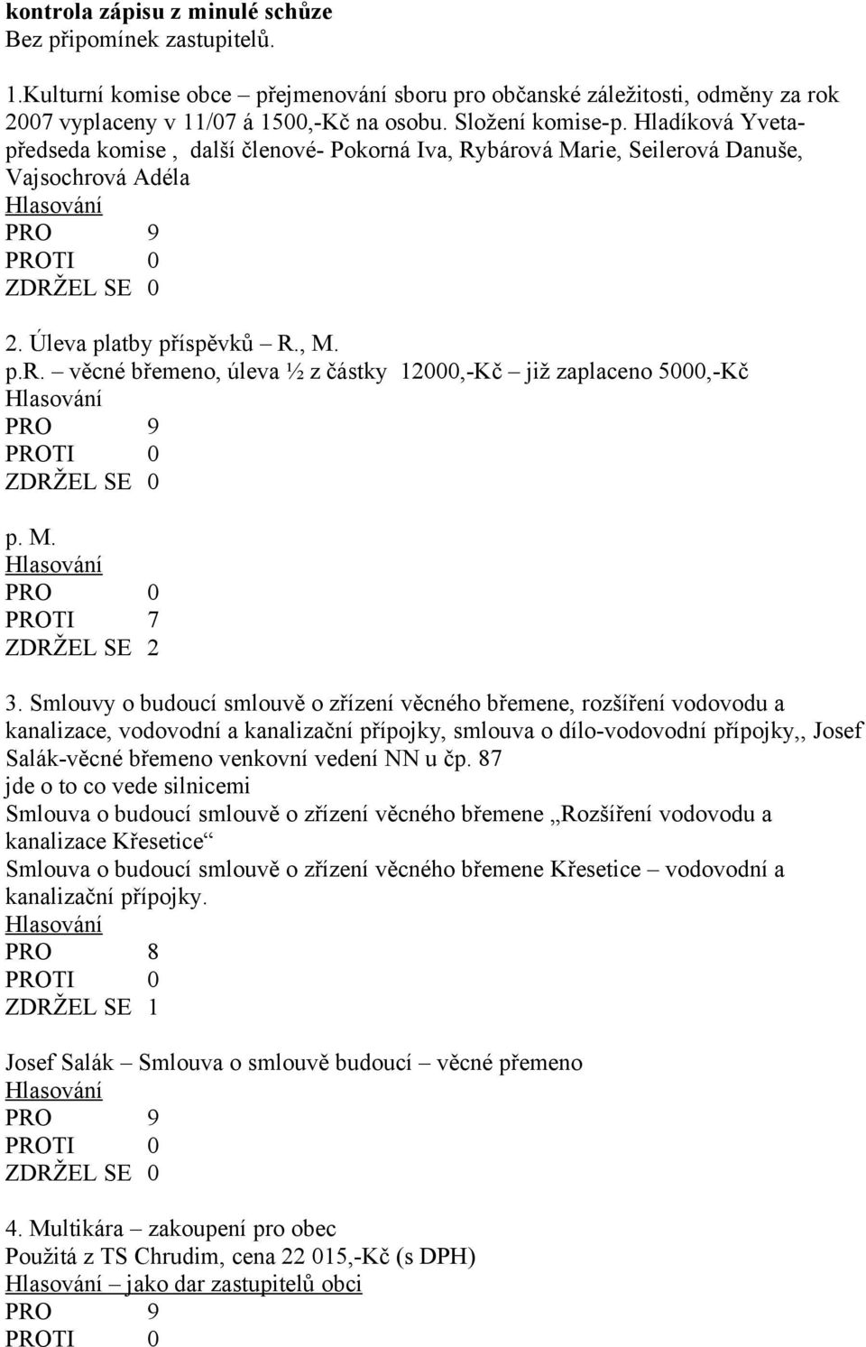 M. PRO 0 PROTI 7 ZDRŽEL SE 2 3.