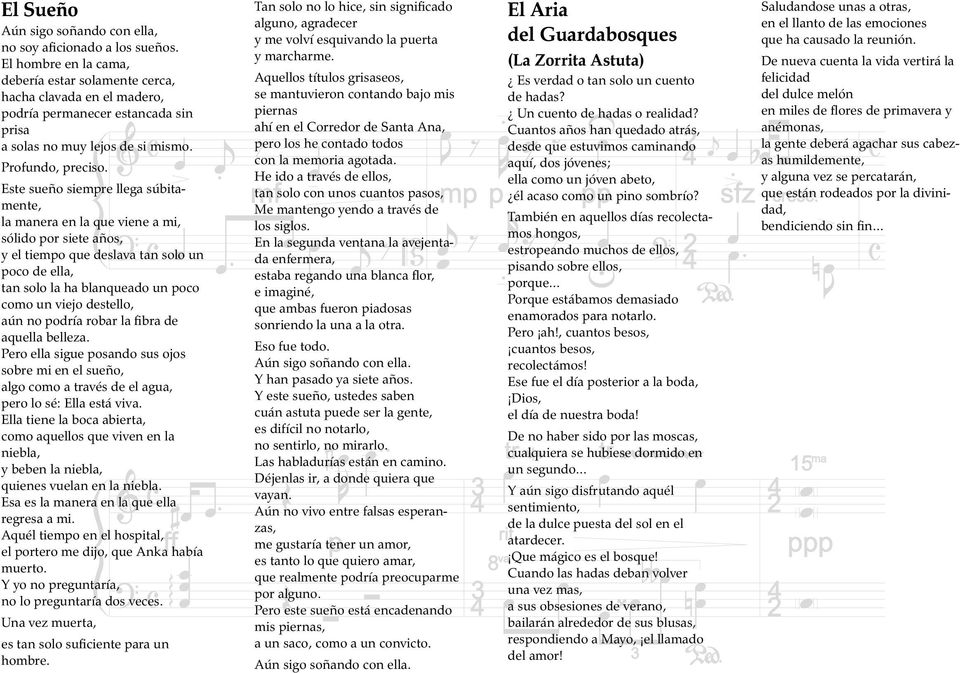 Este sueño siempre llega súbitamente, la manera en la que viene a mi, sólido por siete años, y el tiempo que deslava tan solo un poco de ella, tan solo la ha blanqueado un poco como un viejo