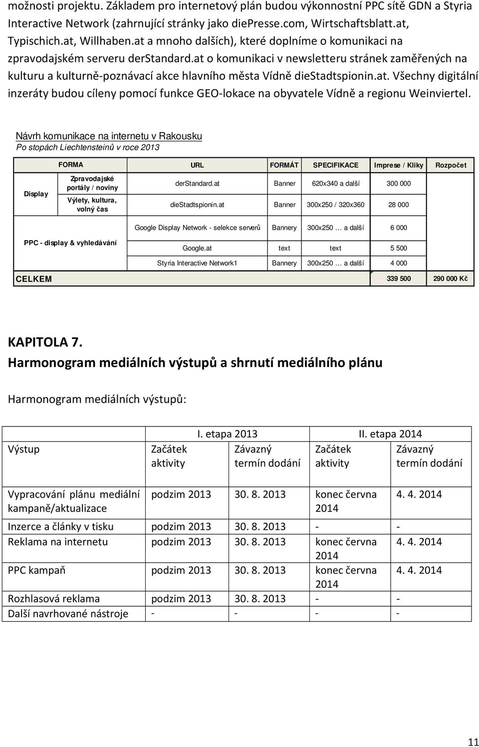 at o komunikaci v newsletteru stránek zaměřených na kulturu a kulturně-poznávací akce hlavního města Vídně diestadtspionin.at. Všechny digitální inzeráty budou cíleny pomocí funkce GEO-lokace na obyvatele Vídně a regionu Weinviertel.