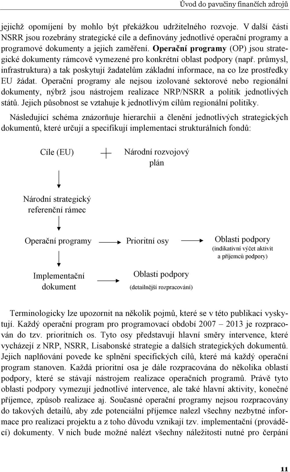 Operační programy (OP) jsou strategické dokumenty rámcově vymezené pro konkrétní oblast podpory (např.