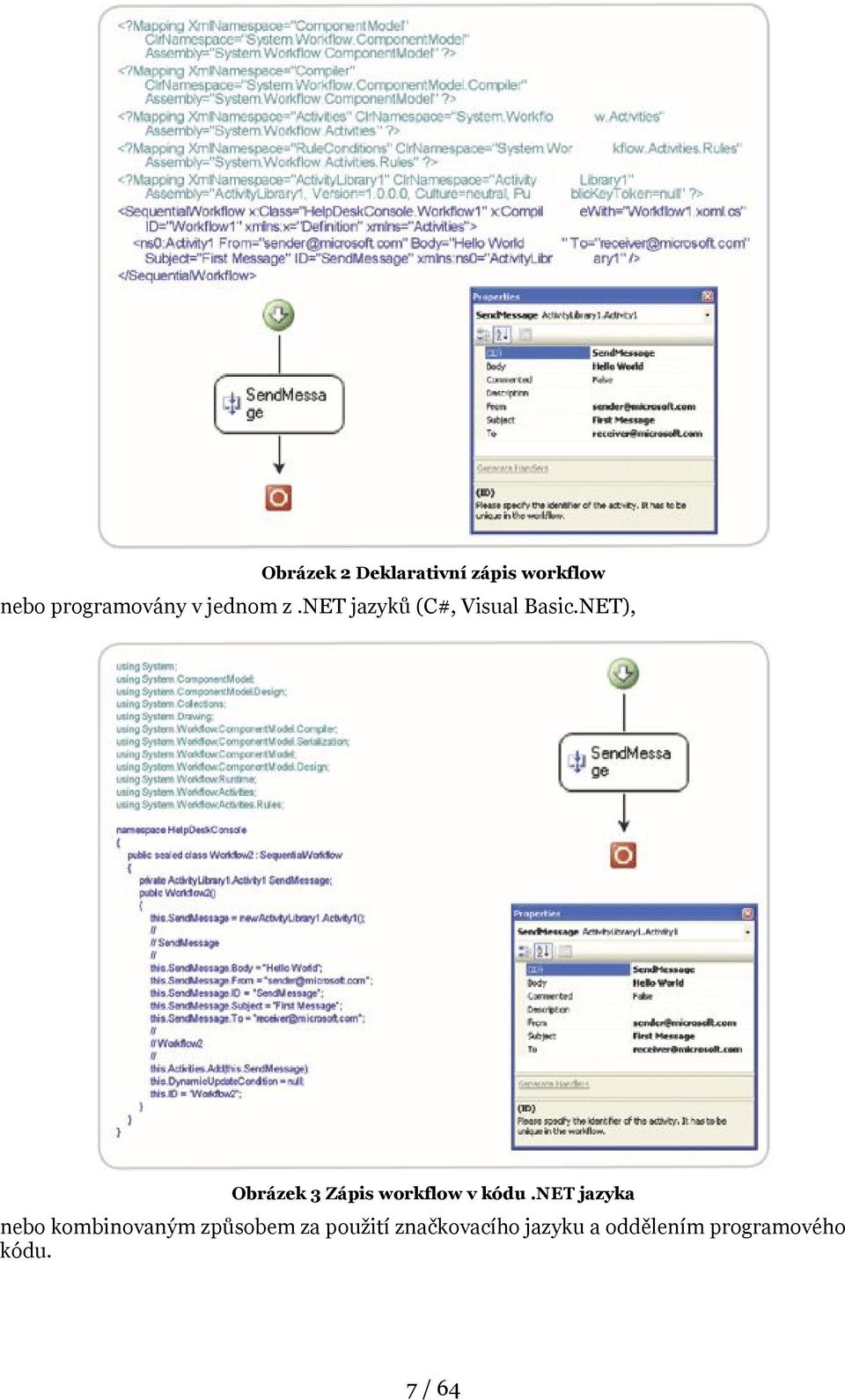 NET), Obrázek 3 Zápis workflow v kódu.