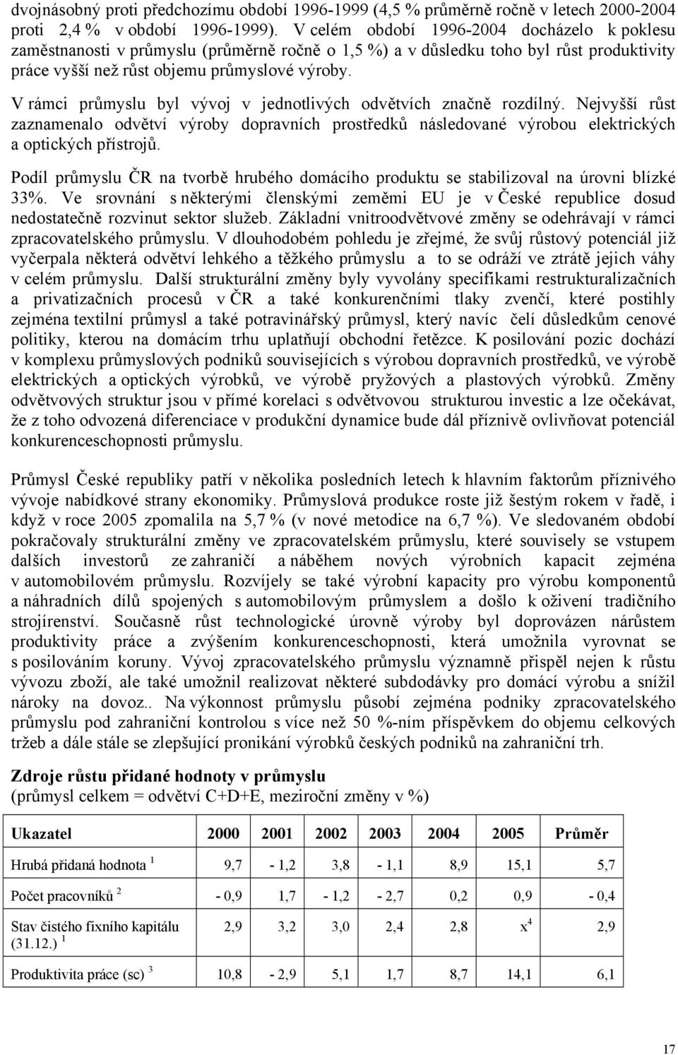 V rámci průmyslu byl vývoj v jednotlivých odvětvích značně rozdílný. Nejvyšší růst zaznamenalo odvětví výroby dopravních prostředků následované výrobou elektrických a optických přístrojů.