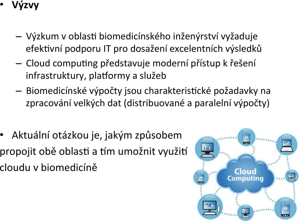 služeb Biomedicínské výpočty jsou charakterisxcké požadavky na zpracování velkých dat (distribuované a