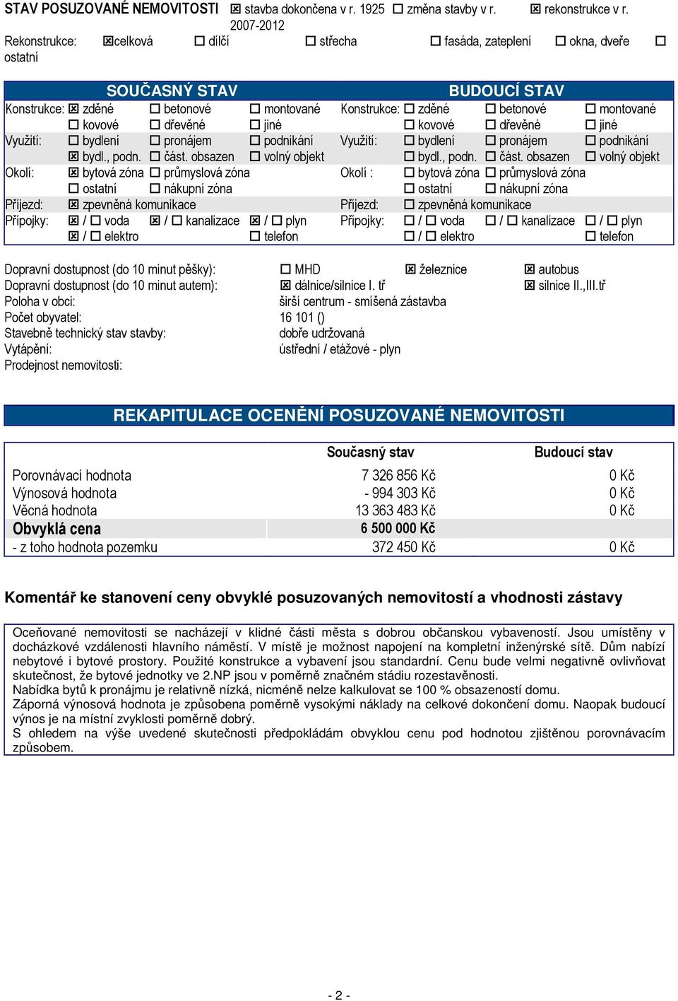 jiné kovové dřevěné jiné Využití: bydlení pronájem podnikání Využití: bydlení pronájem podnikání bydl., podn. část.