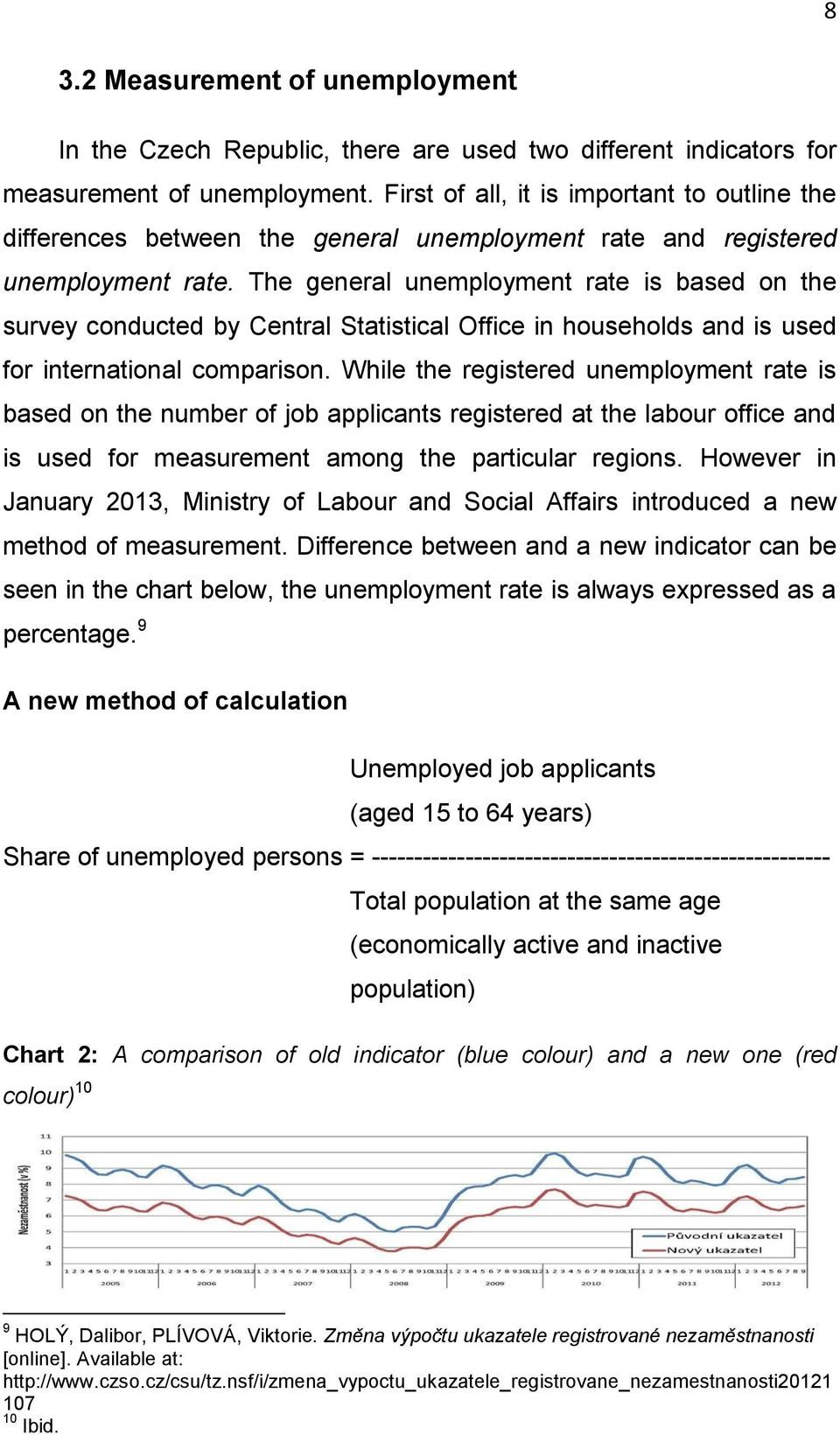 The general unemployment rate is based on the survey conducted by Central Statistical Office in households and is used for international comparison.