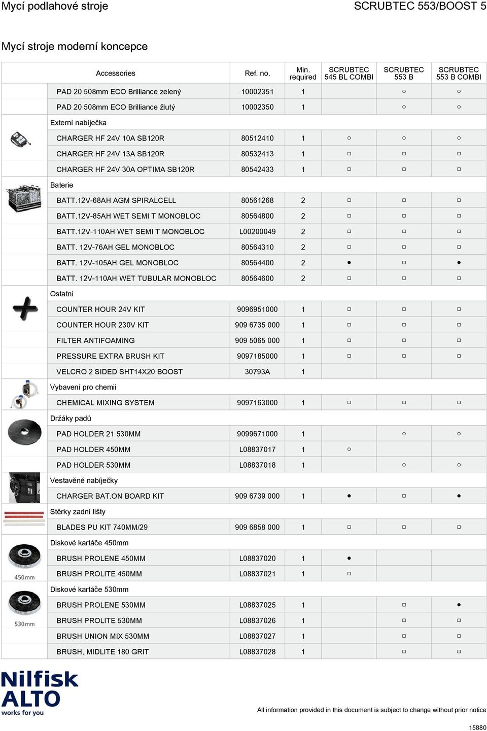 12V-110AH WET SEMI T MONOBLOC L00200049 2 BATT. 12V-76AH GEL MONOBLOC 80564310 2 BATT. 12V-105AH GEL MONOBLOC 80564400 2 BATT.