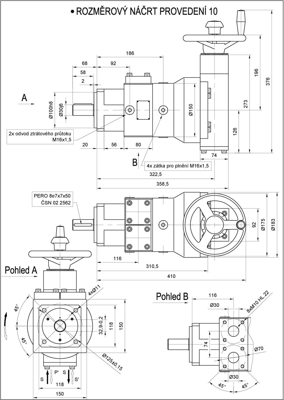 80 126 4x zátka pro plnění M16x1,5 PERO 8e7x7x50 ČSN 02 2562