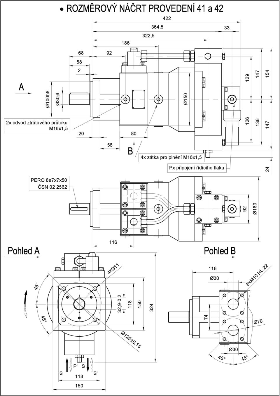 PERO 8e7x7x50 ČSN 02 2562 4xØ11 8xM10 HL.