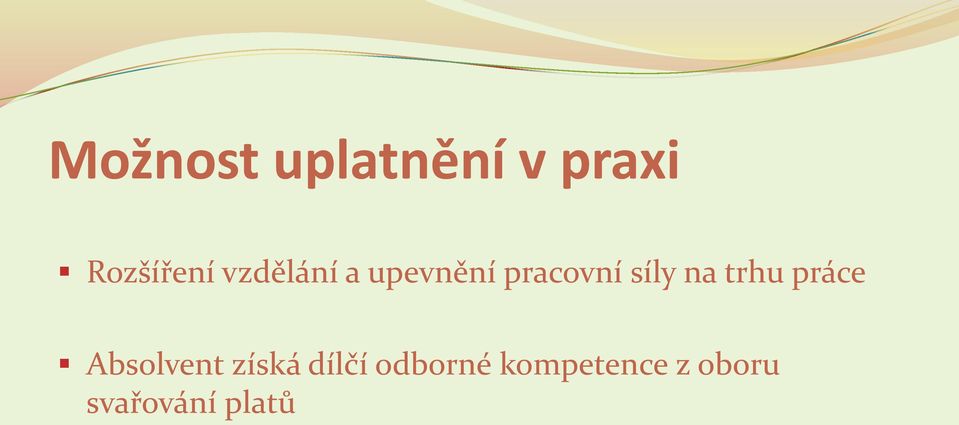 trhu práce Absolvent získá dílčí