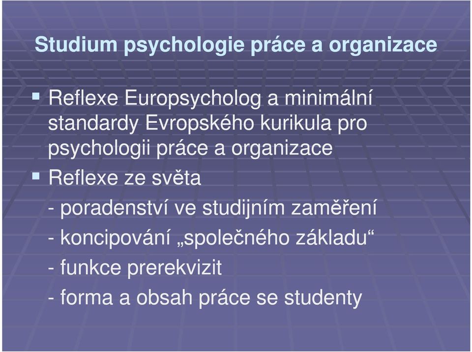 organizace Reflexe ze světa - poradenství ve studijním zaměření -