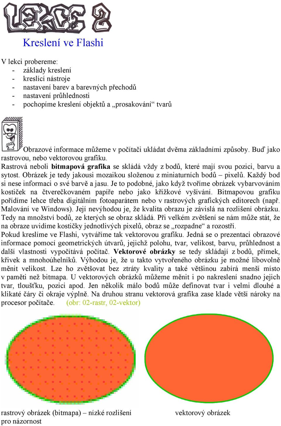 Rastrová neboli bitmapová grafika se skládá vždy z bodů, které mají svou pozici, barvu a sytost. Obrázek je tedy jakousi mozaikou složenou z miniaturních bodů pixelů.