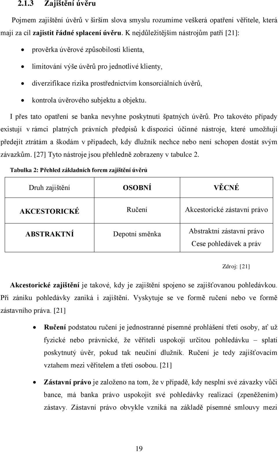 úvěrového subjektu a objektu. I přes tato opatření se banka nevyhne poskytnutí špatných úvěrů.