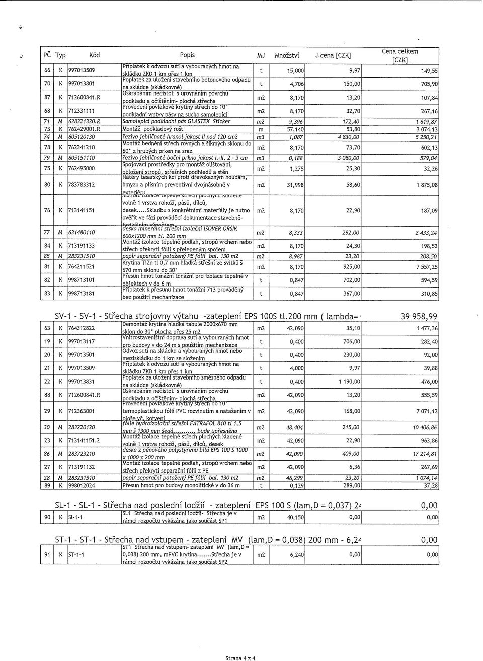 Oskrabanim neciso s urovnanim povrchu podkladu a ocisenim- plocha srecha Provedeni povlakove kryiny sfech do 10' podkladni vrsvy pasy na sucho samolepici Samolepid podkladni pas 6LASTE Sicker onaz