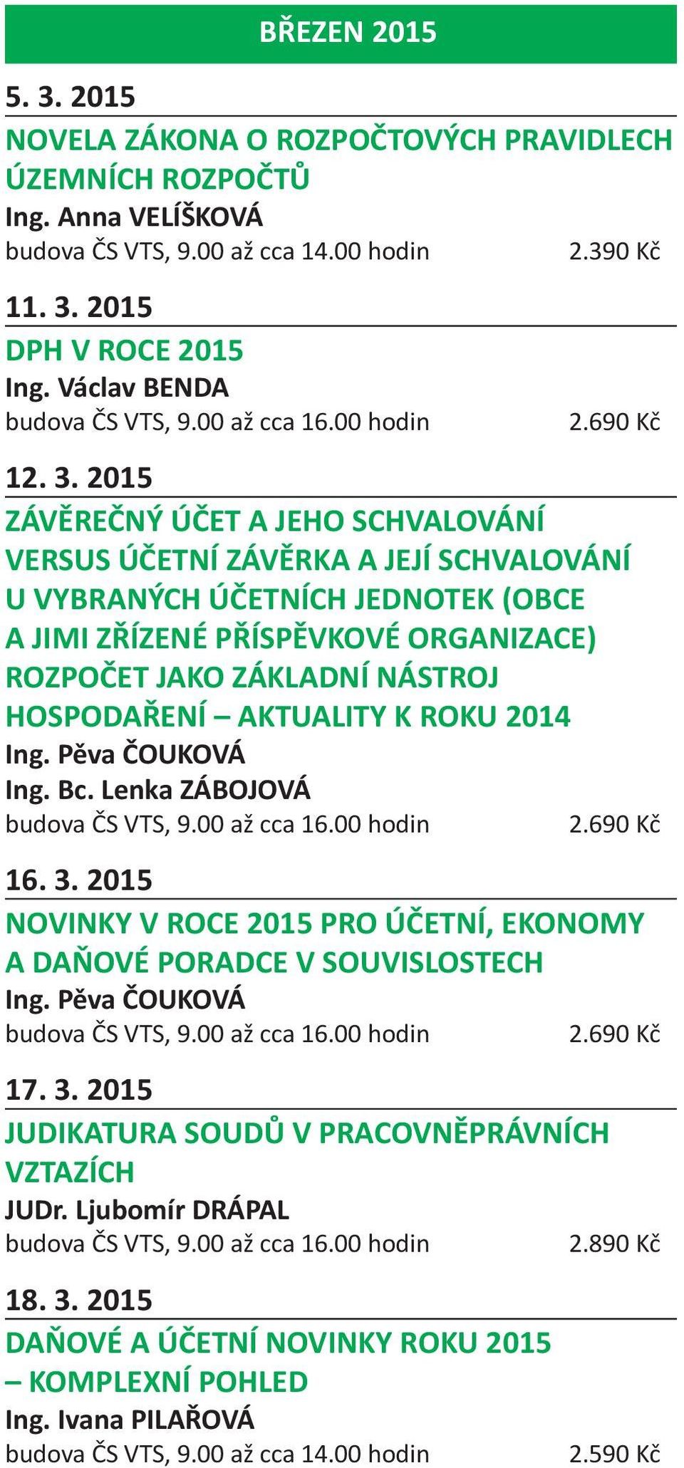 2015 DPH V ROCE 2015 Ing. Václav BENDA 12. 3.