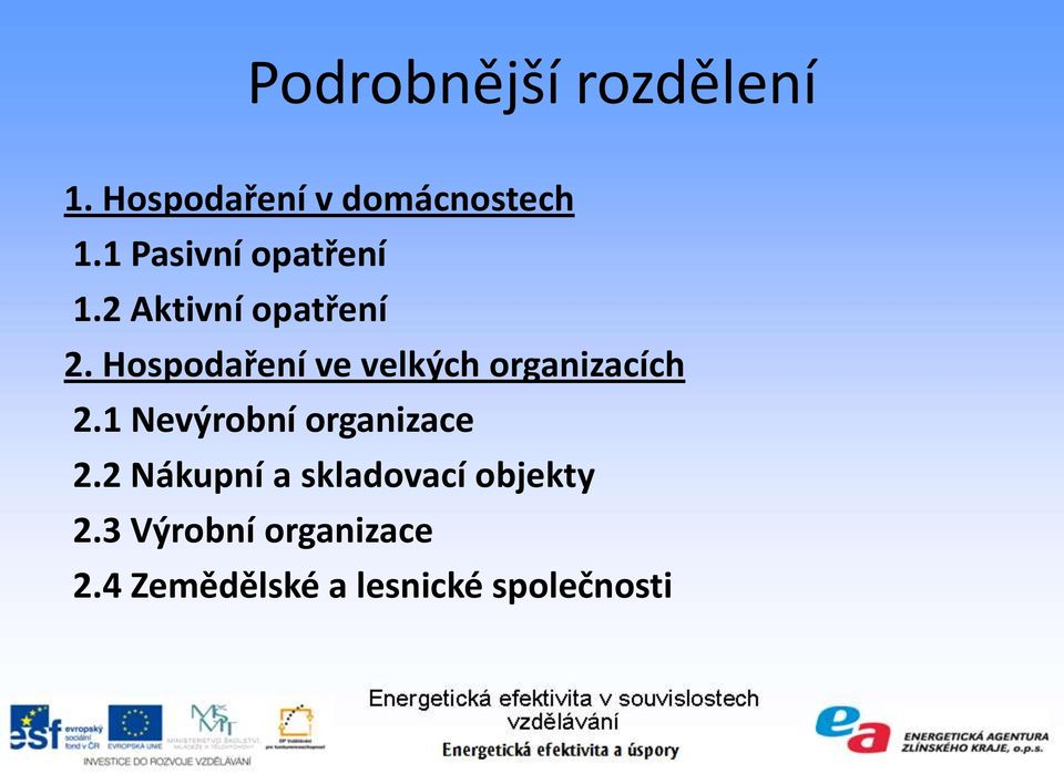 Hospodaření ve velkých organizacích 2.1 Nevýrobní organizace 2.