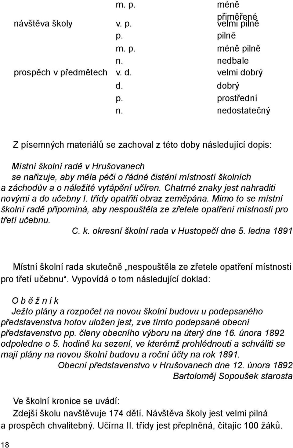 vytápění učíren. Chatrné znaky jest nahraditi novými a do učebny I. třídy opatřiti obraz zeměpána.