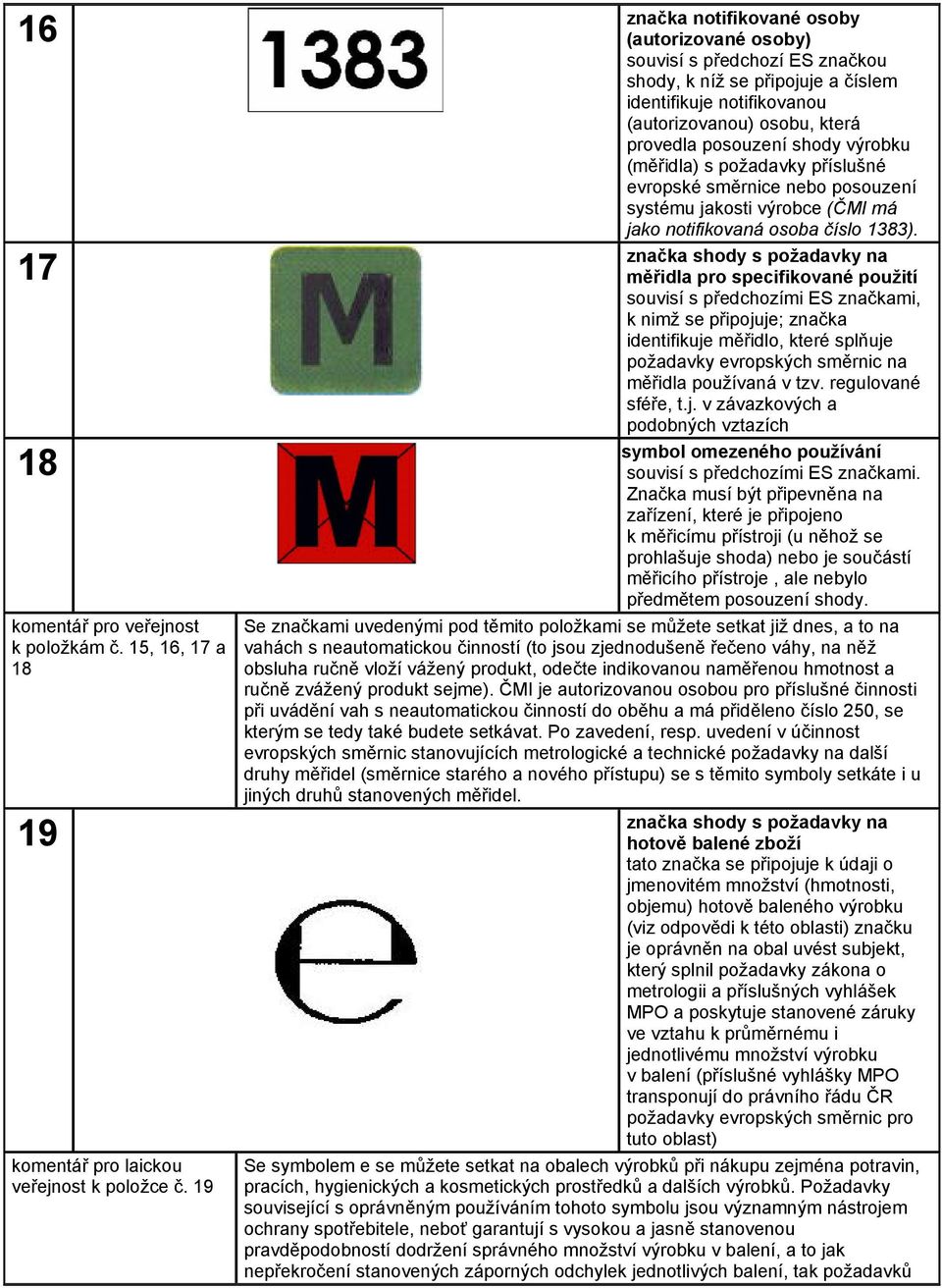 výrobku (měřidla) s požadavky příslušné evropské směrnice nebo posouzení systému jakosti výrobce (ČMI má jako notifikovaná osoba číslo 1383).