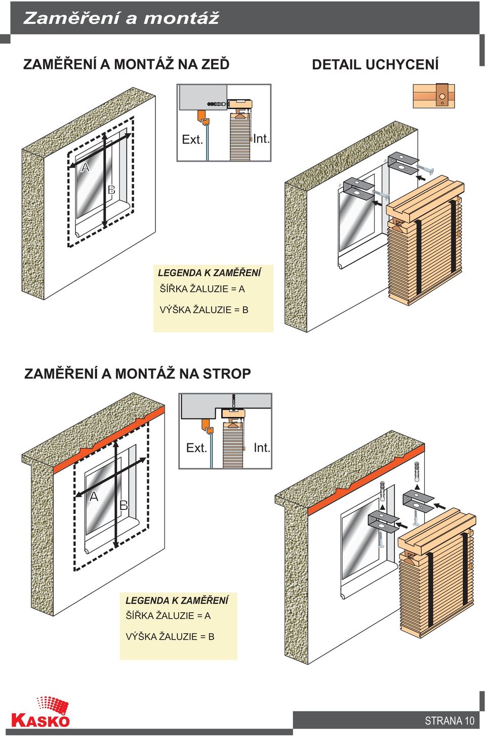 VÝŠKA ŽALUZIE = B ZAMÌØENÍ A MONTÁŽ NA