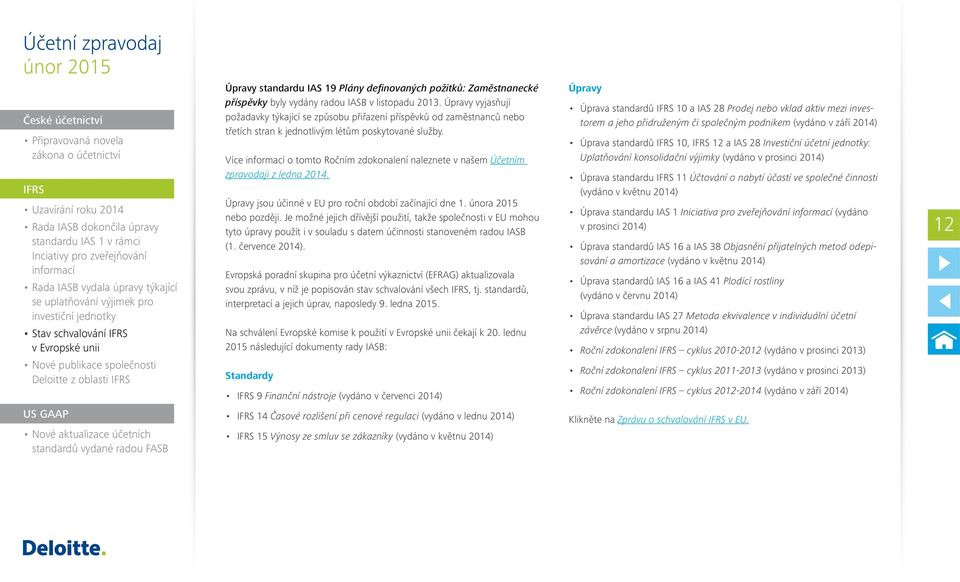 Zaměstnanecké příspěvky byly vydány radou IASB v listopadu 2013.