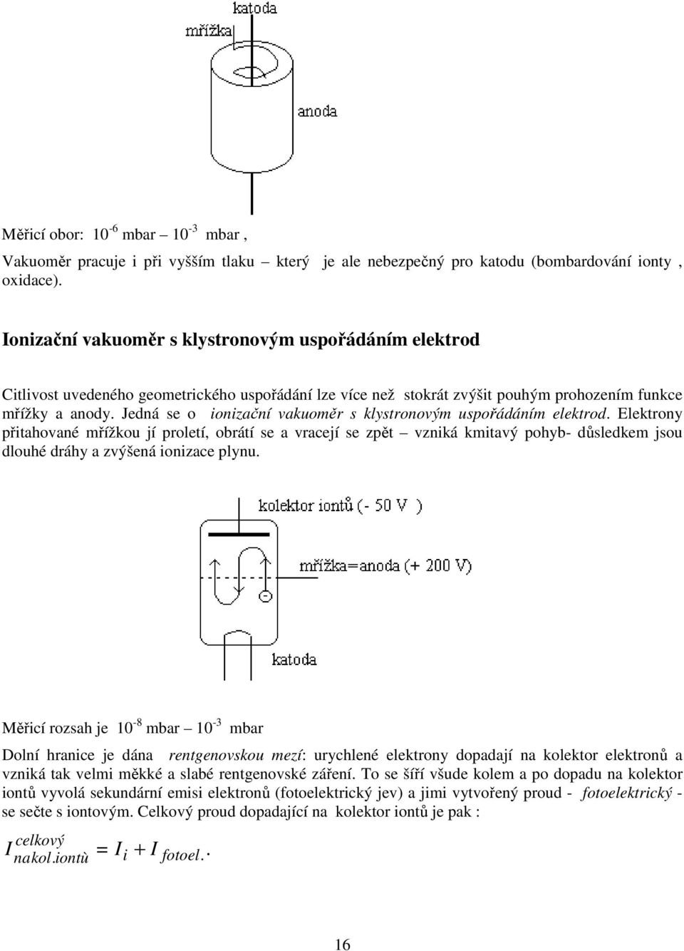 Jedná se o ionizační vakuoměr s klystronovým uspořádáním elektrod.