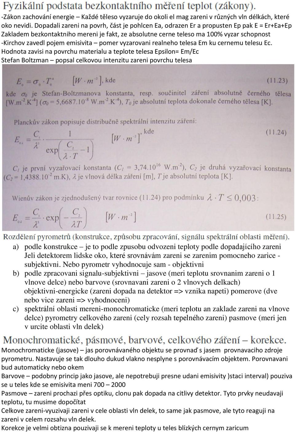 pojem emisivita pomer vyzarovani realneho telesa Em ku cernemu telesu Ec.