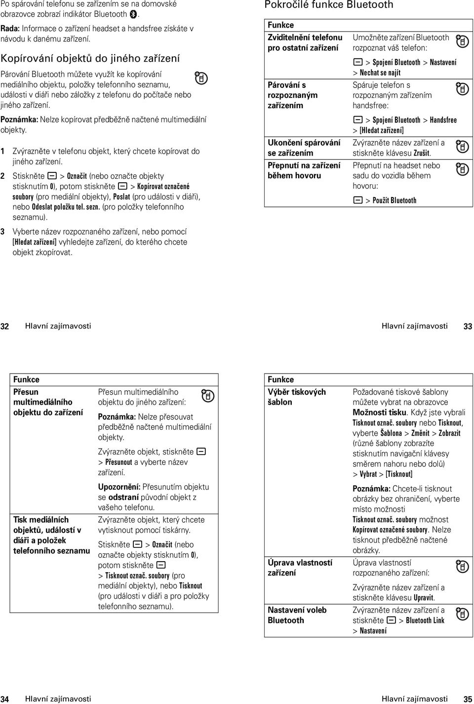 zařízení. Poznámka: Nelze kopírovat předběžně načtené multimediální objekty. 1 Zvýrazněte v telefonu objekt, který chcete kopírovat do jiného zařízení.